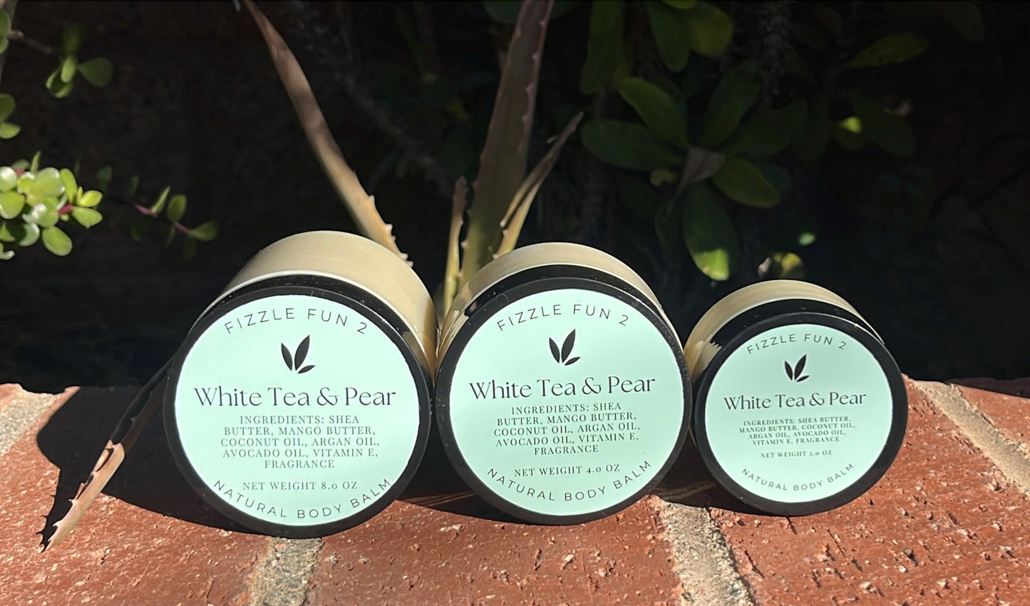 Set of 3 White Tea & Pear body Balms
