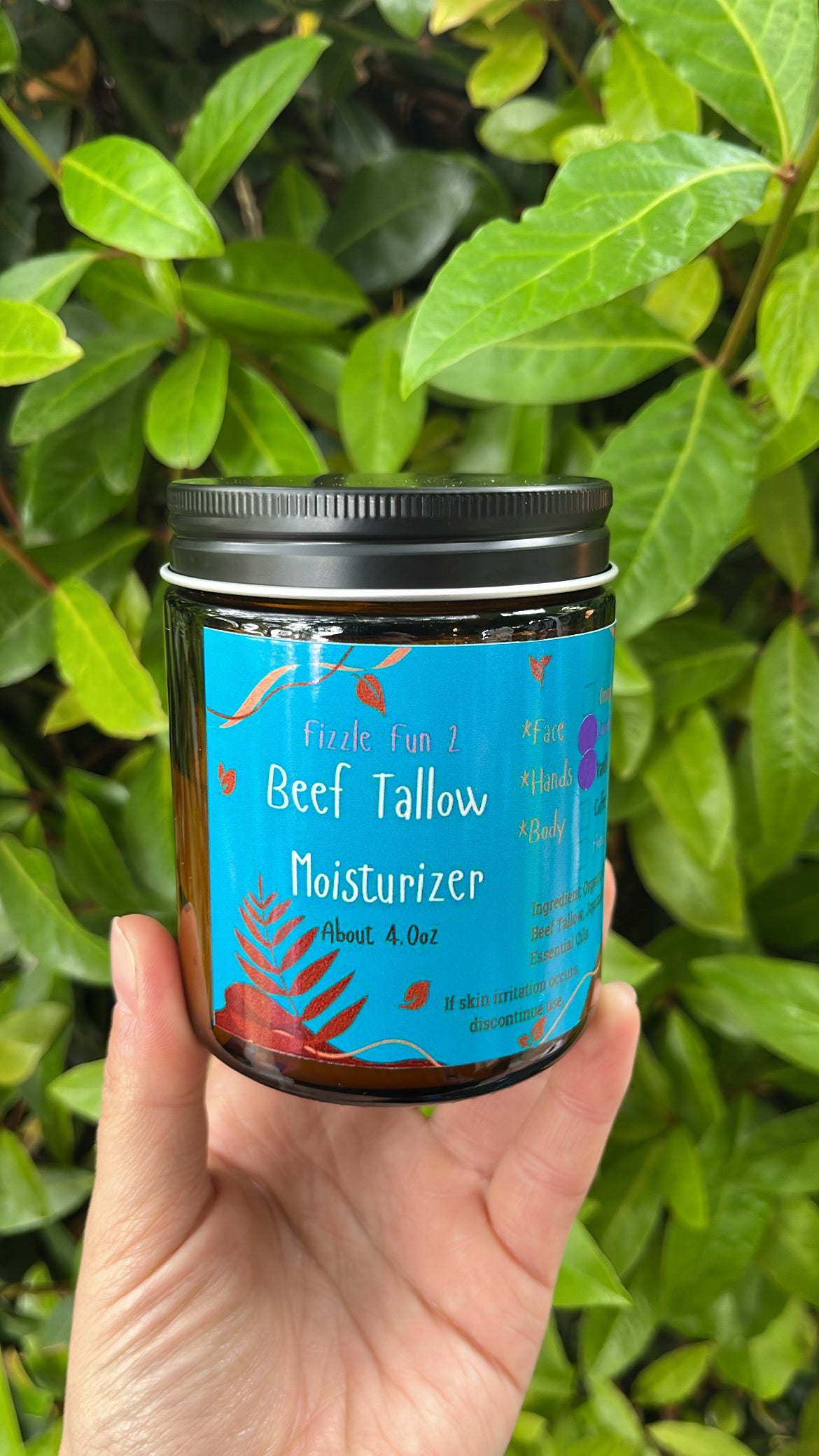 Beef Tallow Moisturizer Lavender Vanilla 4oz