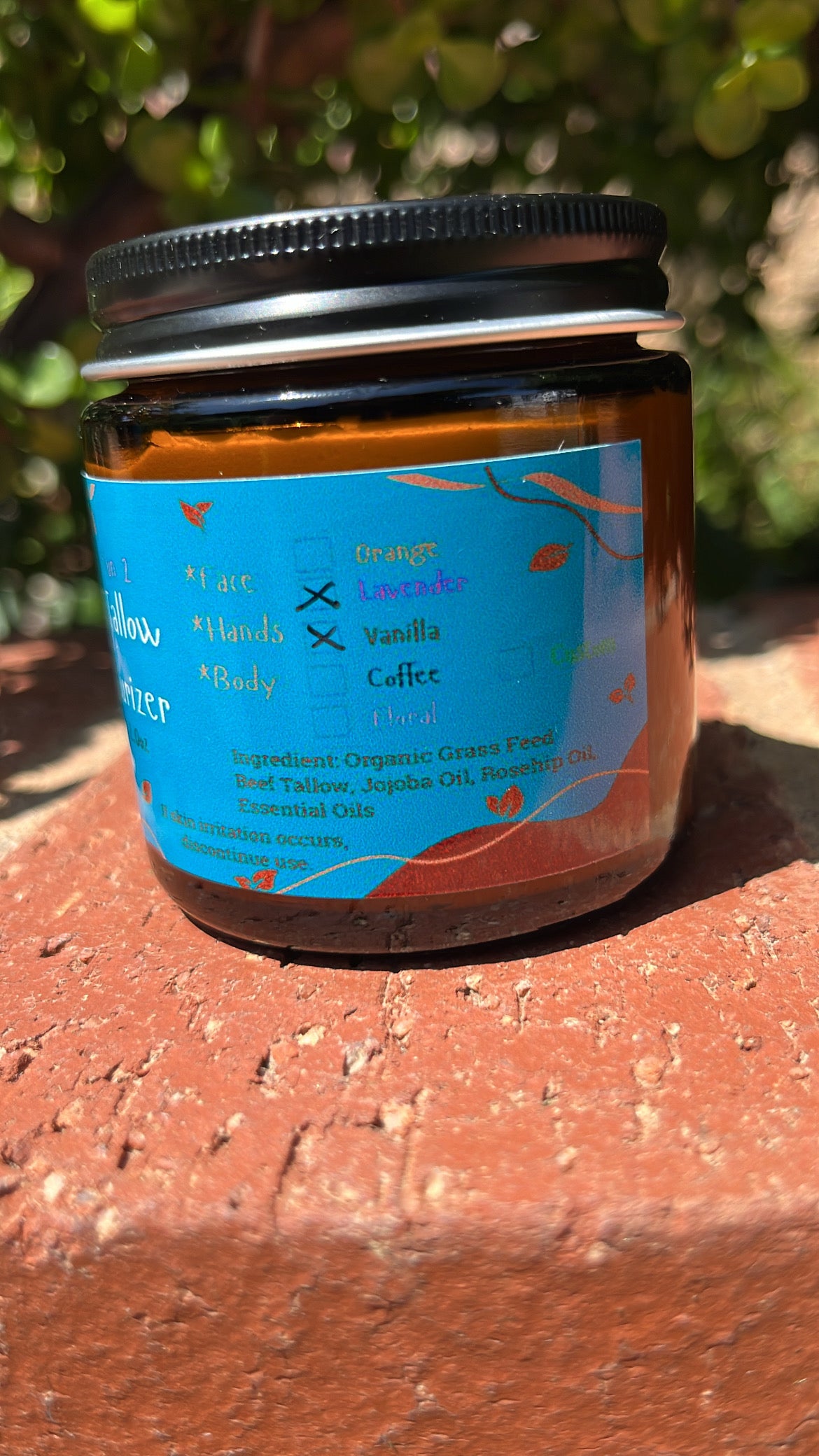 *Unavailable due to heat* Beef Tallow Moisturizer Lavender Vanilla 2oz