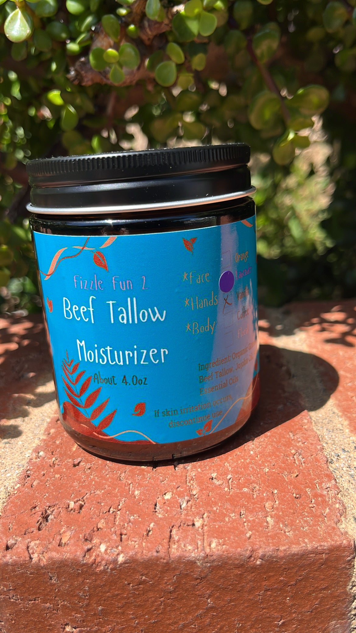 Beef Tallow Moisturizer Lavender Vanilla 4oz