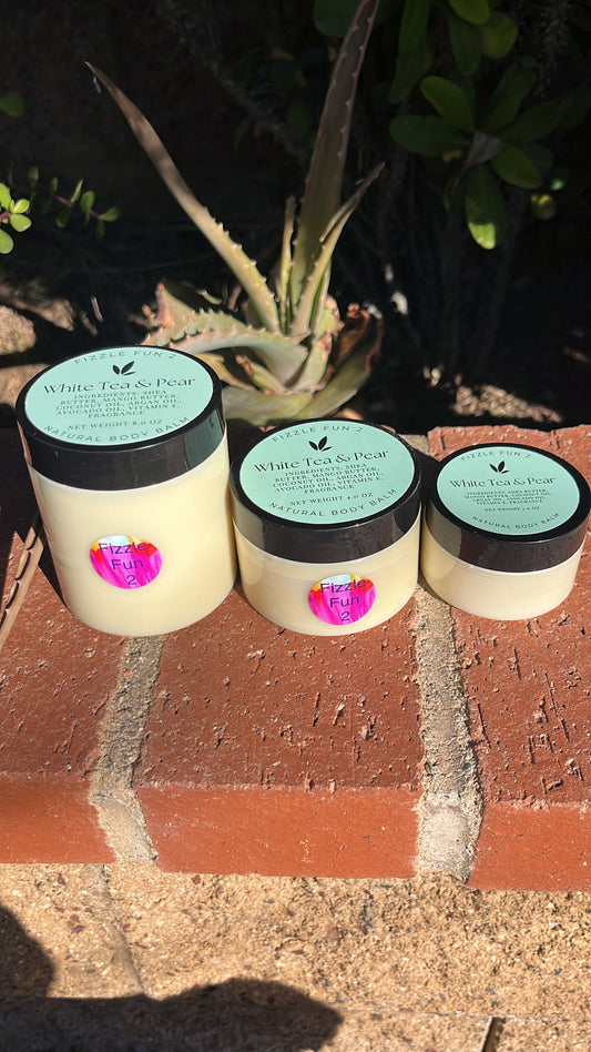 Set of 3 White Tea & Pear body Balms