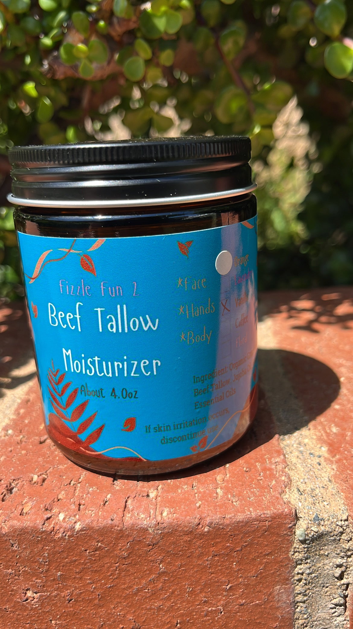 Beef Tallow Moisturizer Orange Vanilla 4oz